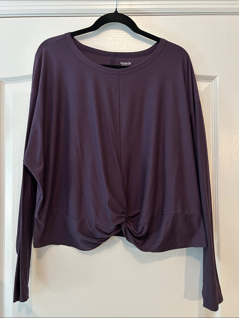 OLD NAVY Purple Long-Sleeve Size 2X Twist-Front Active Top Cloud 94 Soft Go Dry